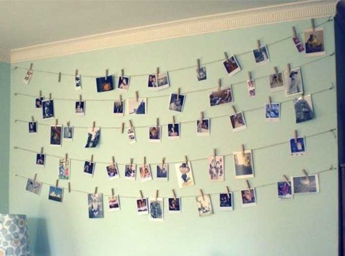 как можно повесить фотографии на стену