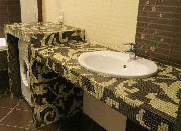 столешница в ванную комнату из мозаики