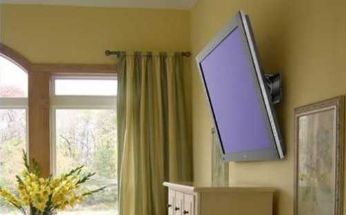 высота телевизора на стене в спальне