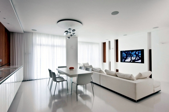Дизайн гостиной в белом цвете