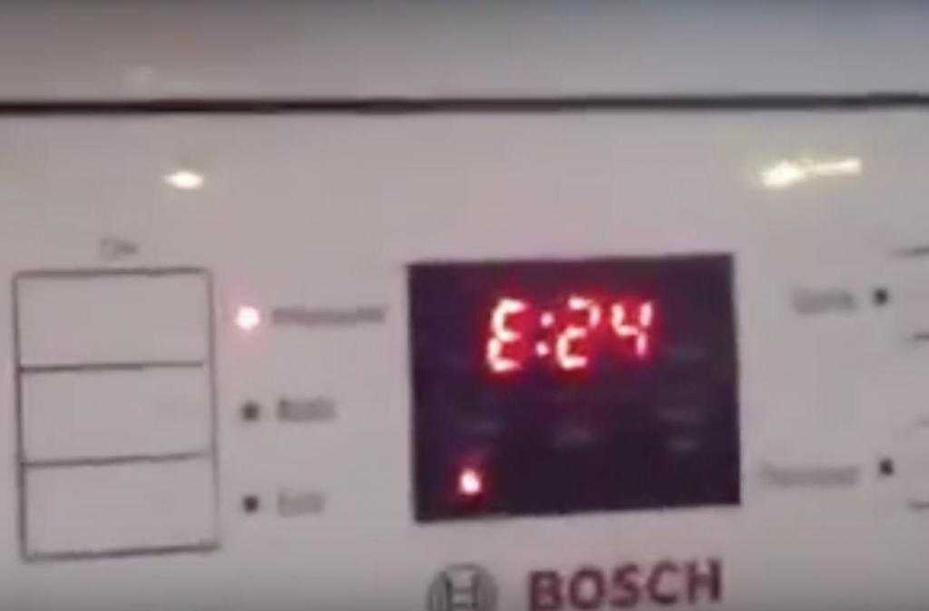 Посудомоечная машина Bosch: ошибка Е24